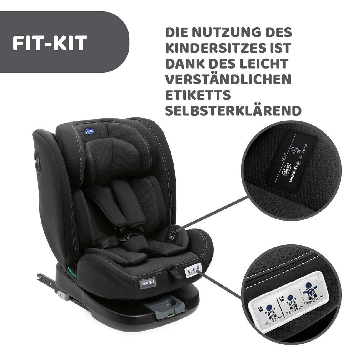 KINDERAUTOSITZ UNICO EVO I-SIZ   - Schwarz, Basics (46/54/69/44cm) - Chicco