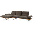 ECKSOFA  in Flachgewebe Dunkelbraun  159/314 cm  - Dunkelbraun/Schwarz, Design, Holz/Textil (159/314cm) - Dieter Knoll