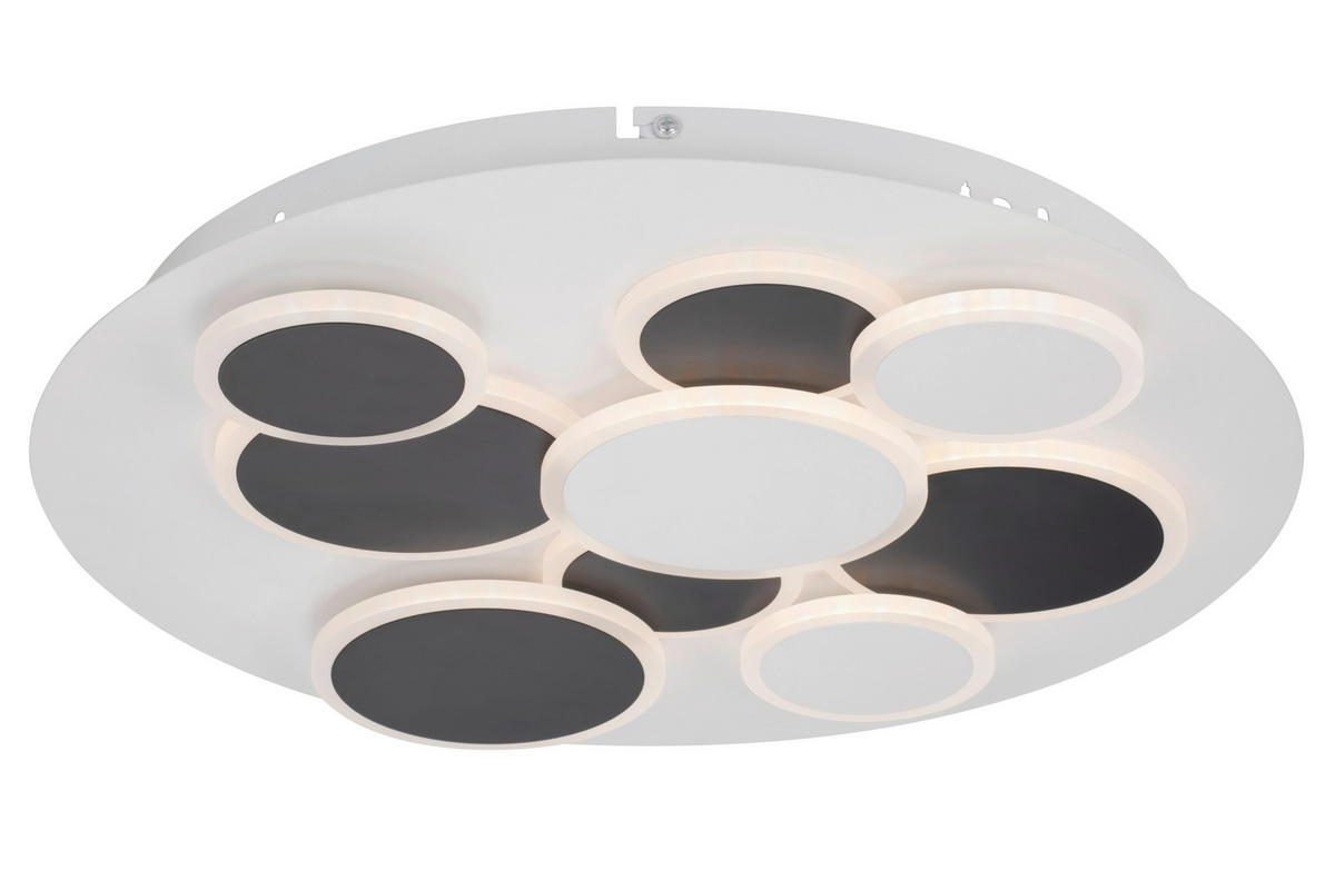 STROPNÍ LED SVÍTIDLO, 46,8/6 cm  - bílá/černá, Trend, kov/plast (46,8/6cm) - Novel