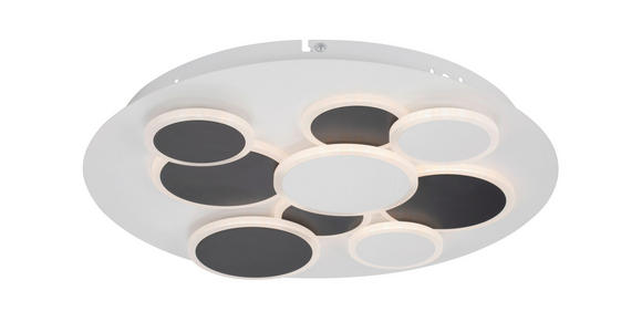 LED-DECKENLEUCHTE 46,8/6 cm - Schwarz/Weiß, Trend, Kunststoff/Metall (46,8/6cm) - Novel