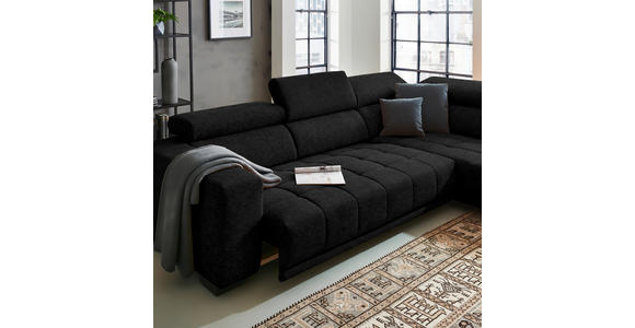 ECKSOFA in Mikrofaser Anthrazit  - Anthrazit/Schwarz, Design, Textil/Metall (301/207cm) - Xora