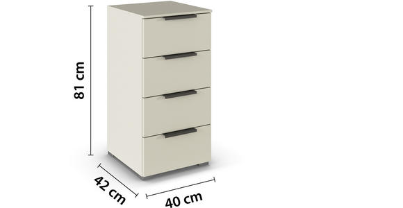 KOMMODE 50/81/42 cm in Champagner - Champagner/Graphitfarben, Trend, Holzwerkstoff/Metall (50/81/42cm) - Novel