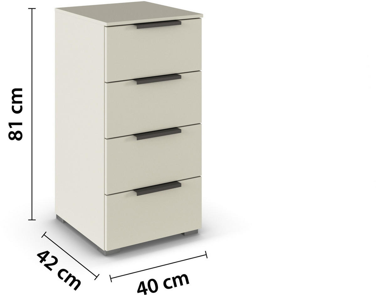 KOMMODE  in 50/81/42 cm  - Champagner/Graphitfarben, Trend, Holzwerkstoff/Metall (50/81/42cm) - Novel