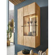 WOHNWAND 4-teilig  in Schieferfarben, Wildeiche  298,2/206,6/37,1 cm  - Wildeiche/Schieferfarben, Natur, Glas/Holz (298,2/206,6/37,1cm) - Valnatura