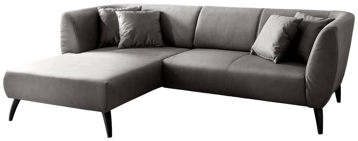 ECKSOFA in Lederlook Schwarz  - Schwarz, Modern, Holz/Textil (160/264cm) - Livetastic