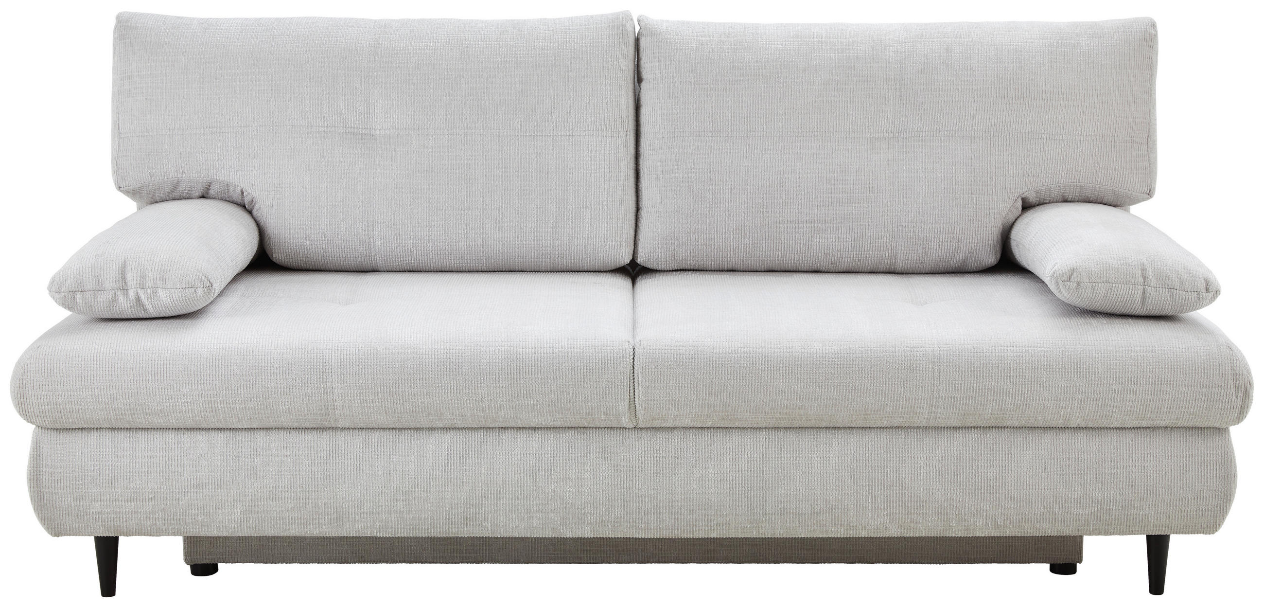 SCHLAFSOFA Chenille Hellgrau  - Hellgrau/Schwarz, KONVENTIONELL, Holz/Textil (212/97/105cm) - Carryhome