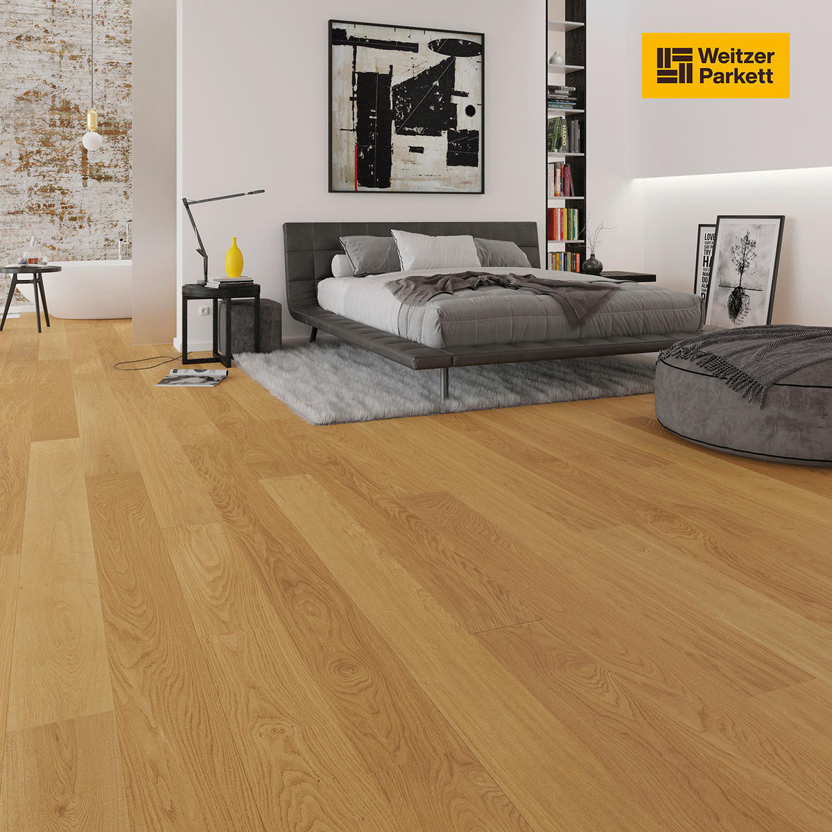 LANDHAUSDIELE, Eiche Ruhig Gesund-Diele  per  m² - Eichefarben, Trend, Holz (224,5/19,3/1,3cm) - Weitzer Parkett