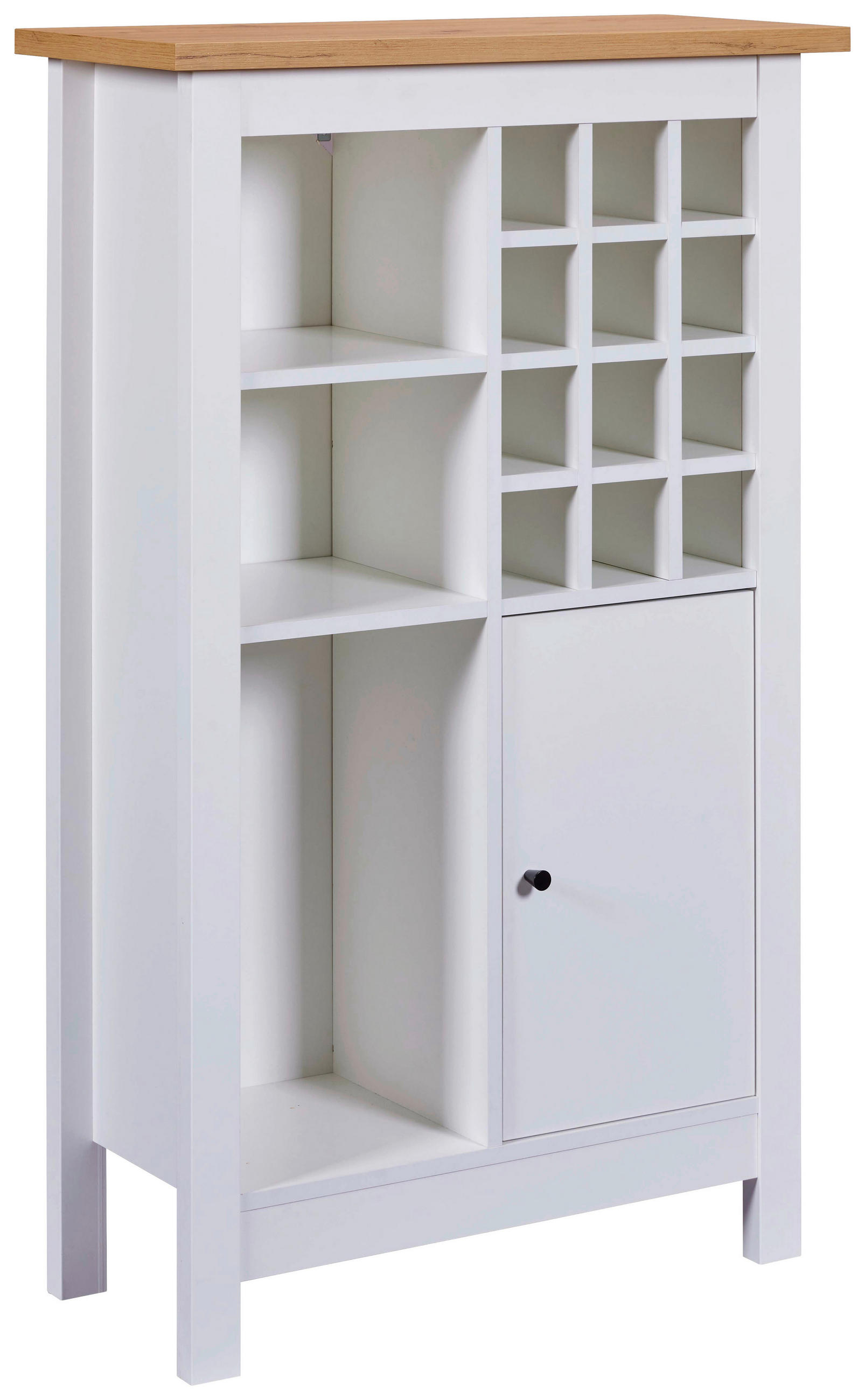 WEINSCHRANK 76,8/124,4/33 cm  - Schwarz/Weiß, MODERN, Holzwerkstoff/Kunststoff (76,8/124,4/33cm) - home24