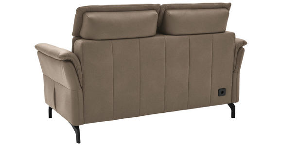 2-SITZER-SOFA  in Mikrofaser Taupe  - Taupe/Schwarz, KONVENTIONELL, Textil/Metall (178/103/95cm) - Dieter Knoll