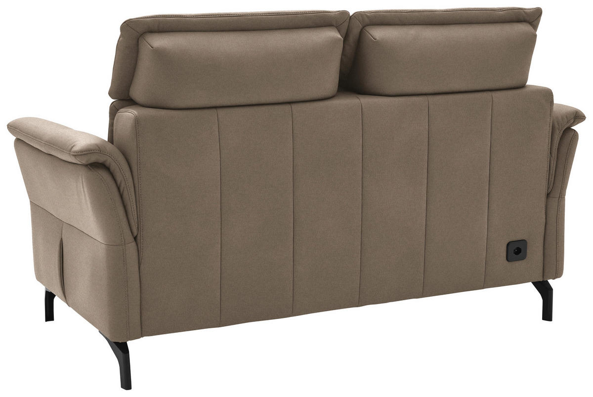 2-SITZER-SOFA Mikrofaser Taupe  - Taupe/Schwarz, Konventionell, Textil/Metall (178/103/95cm) - Dieter Knoll