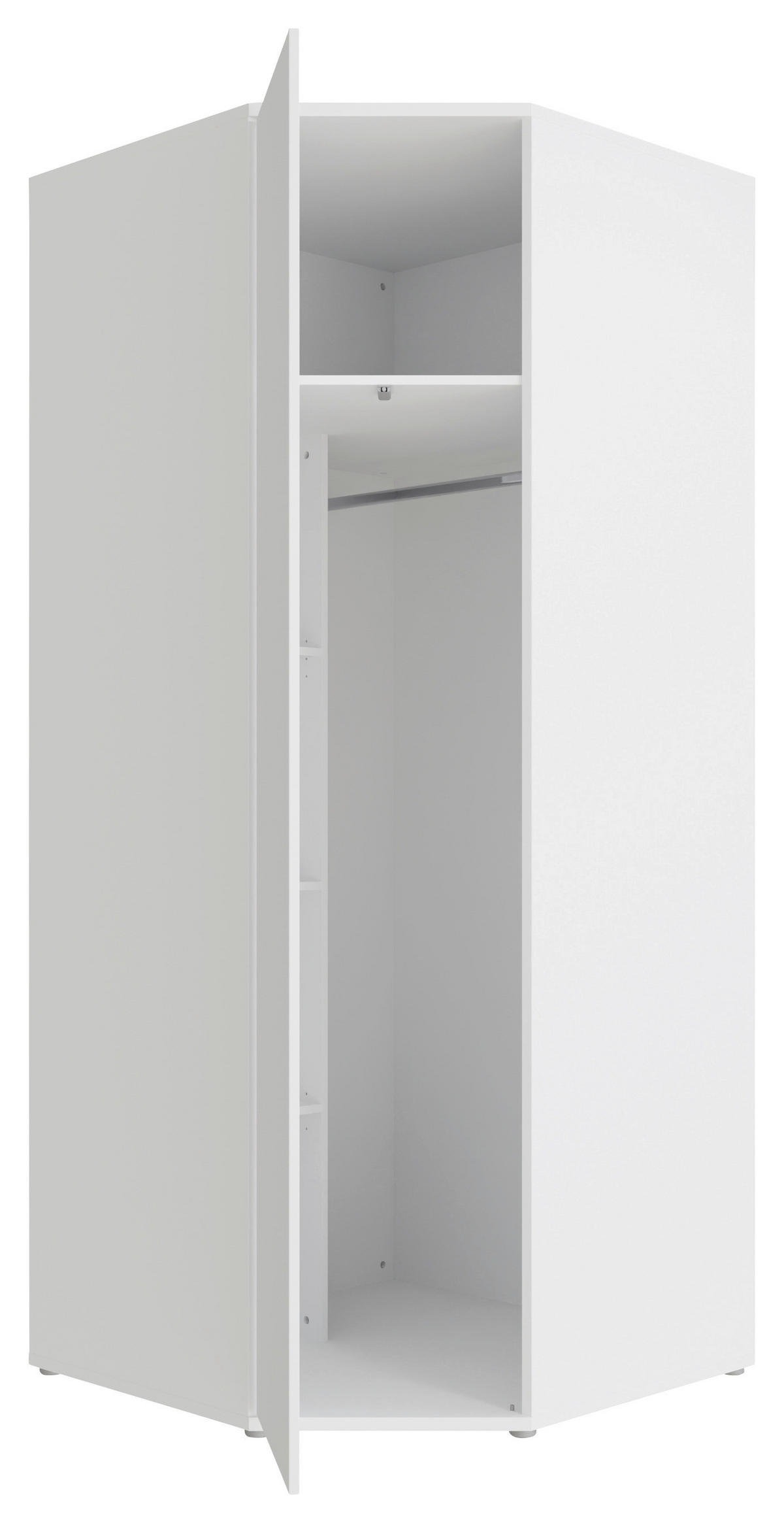 ECKKLEIDERSCHRANK 92/214/92 cm Weiß  - Weiß, Trend, Holzwerkstoff (92/214/92cm) - Carryhome