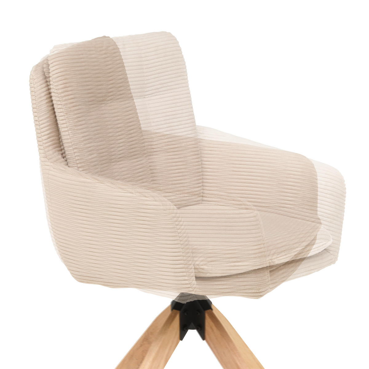 ARMLEHNSTUHL  in Eisen Cord  - Taupe/Naturfarben, KONVENTIONELL, Holz/Textil (60/93/65,5cm) - Livetastic
