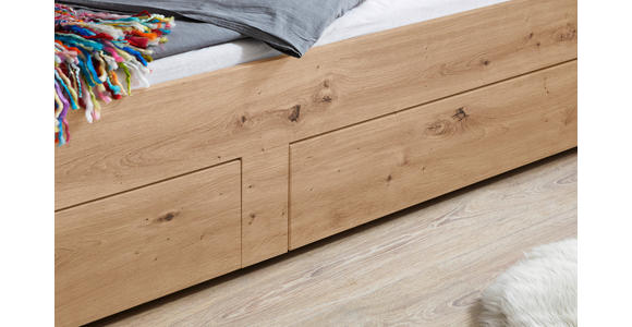 AUSZIEHBETT 90-180/200 cm  in Dunkelgrau, Eiche Artisan  - Dunkelgrau/Buchefarben, KONVENTIONELL, Holzwerkstoff (90-180/200cm) - Carryhome