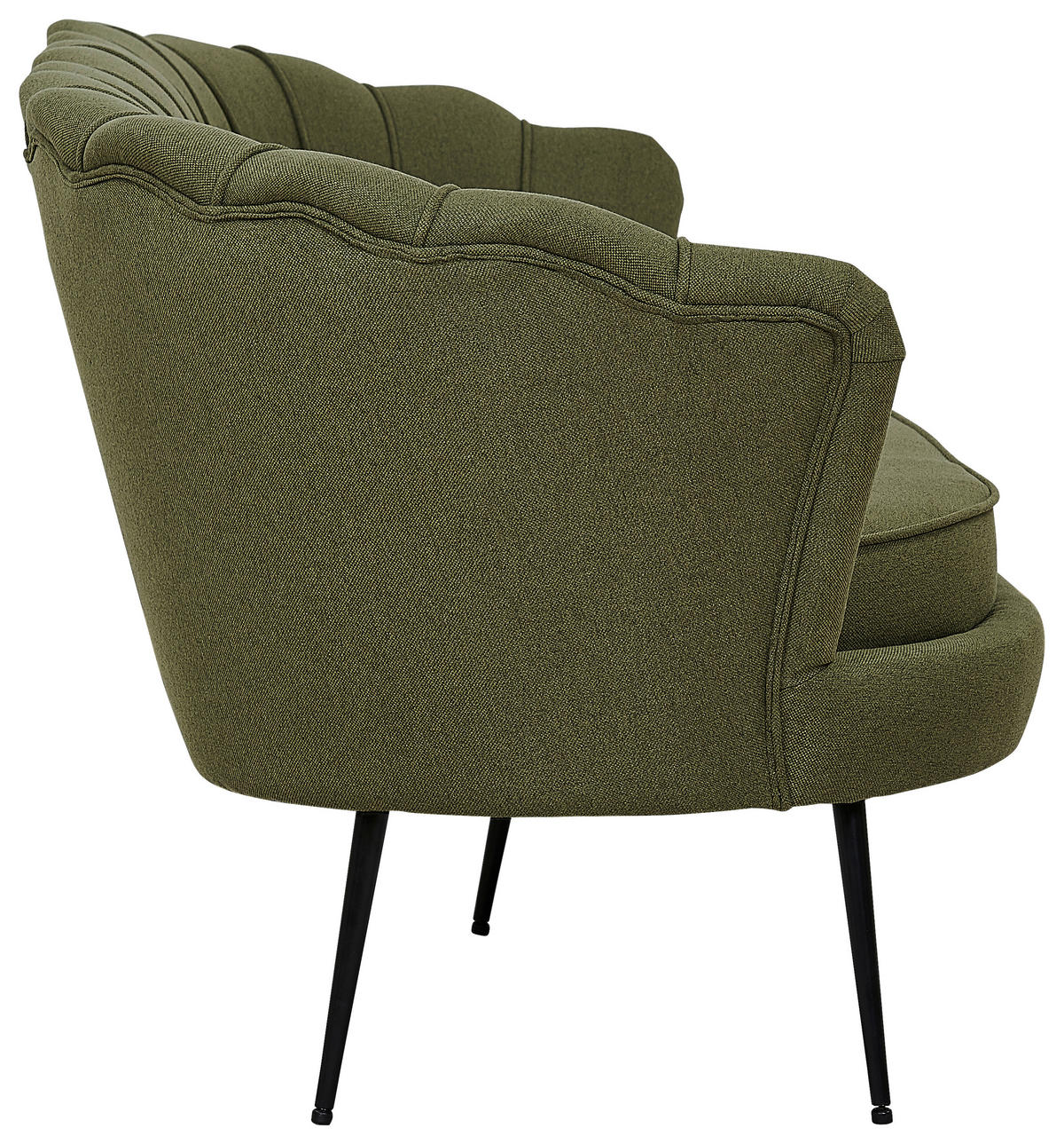 2-SITZER-SOFA Schwarz, Olivgrün  - Schwarz/Olivgrün, Design, Textil/Metall (180/78.5/78cm) - Livetastic