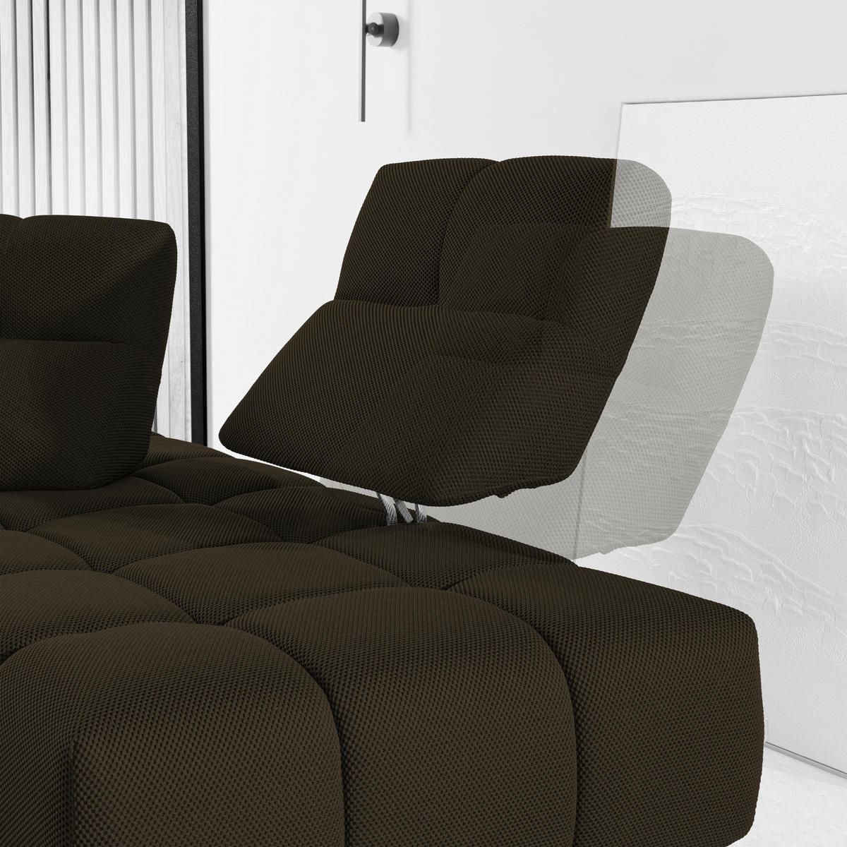 ECKSOFA  in Struktur Anthrazit  313/233 cm  - Anthrazit/Schwarz, Design, Kunststoff/Textil (313/233cm) - Belluti