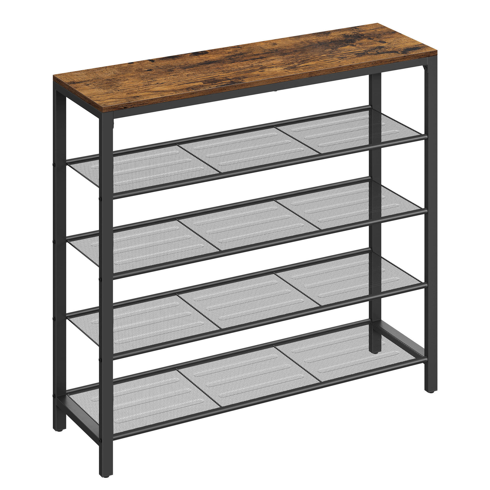 SCHUHREGAL 100/92,5/30 cm  - Schwarz/Braun, Trend, Holzwerkstoff/Metall (100/92,5/30cm) - Boxxx