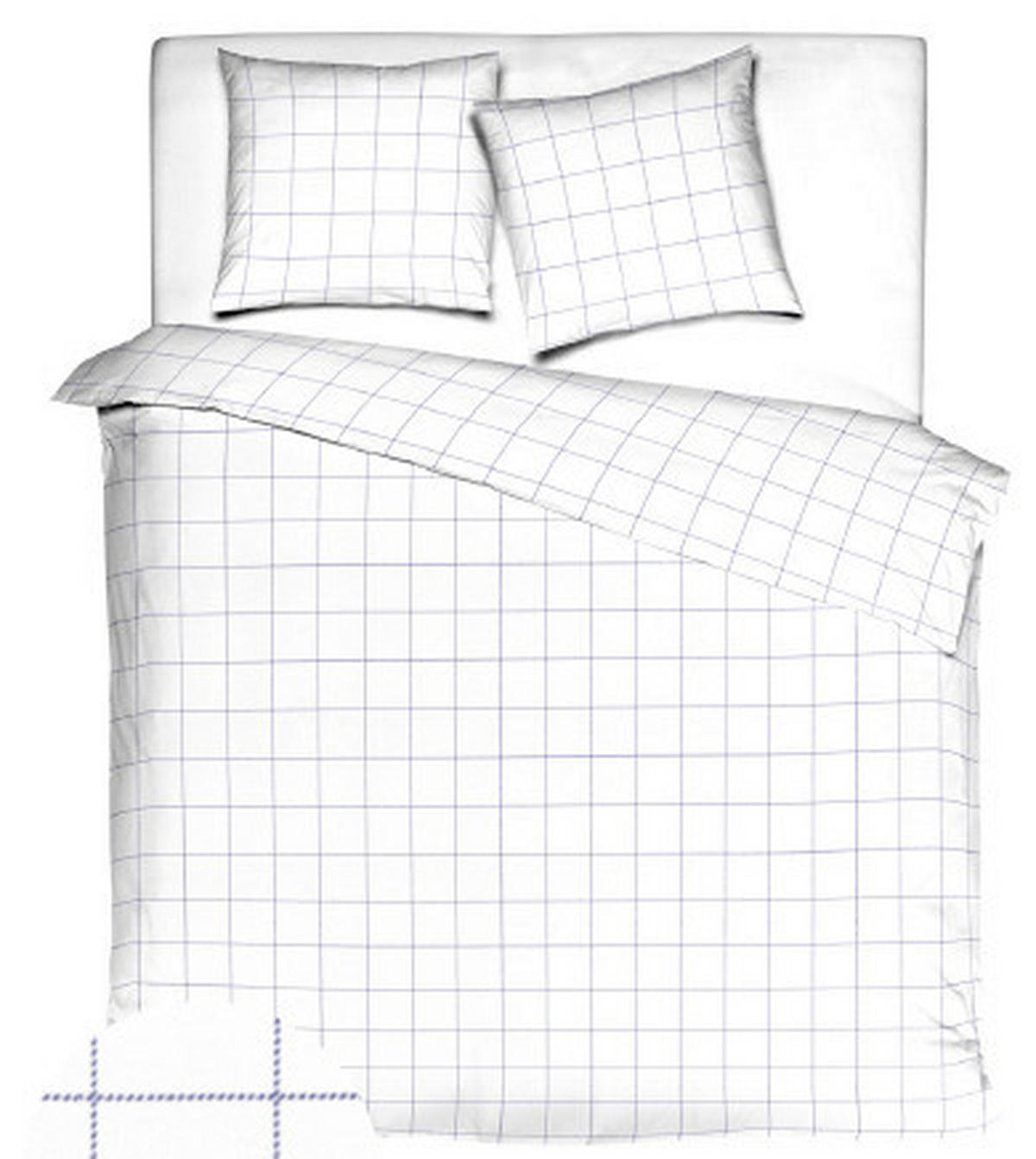 BETTWÄSCHE Satin 155/220 cm  - Blau/Weiß, Design, Textil (155/220cm) - Novel