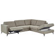 ECKSOFA Dieter Knoll Beigebraun Mikrofaser  - Beigebraun/Schwarz, Design, Textil/Metall (269/238cm) - Dieter Knoll