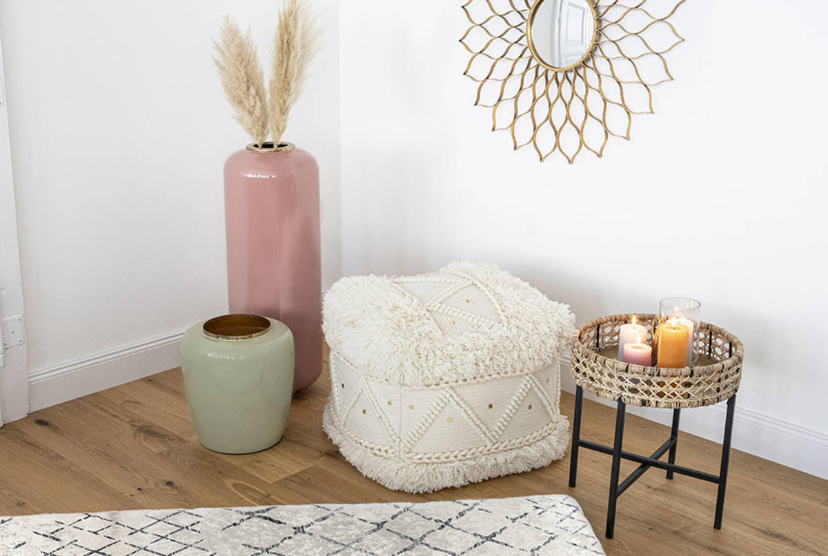 POUF 50/45/50 cm  - Creme, Trend, Textil (50/45/50cm) - Kayoom