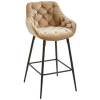 BARHOCKER Samt Schwarz, Taupe Eisen Pappel Sperrholz  - Taupe/Schwarz, MODERN, Holz/Textil (55/105/57cm) - Livetastic