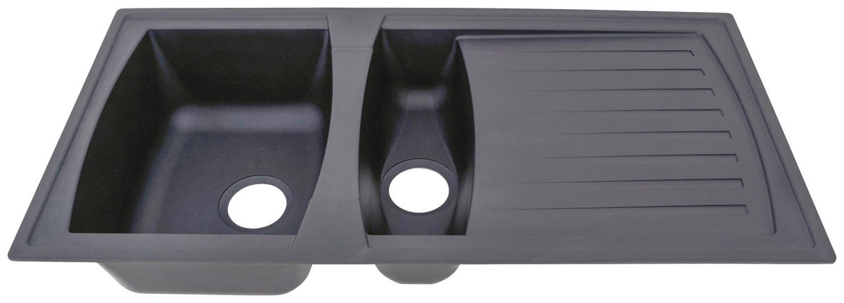 SPÜLE 1712BOSTON100X50G  - Grau, Trend, Glas/Kunststoff (100/20/50cm) - Respekta