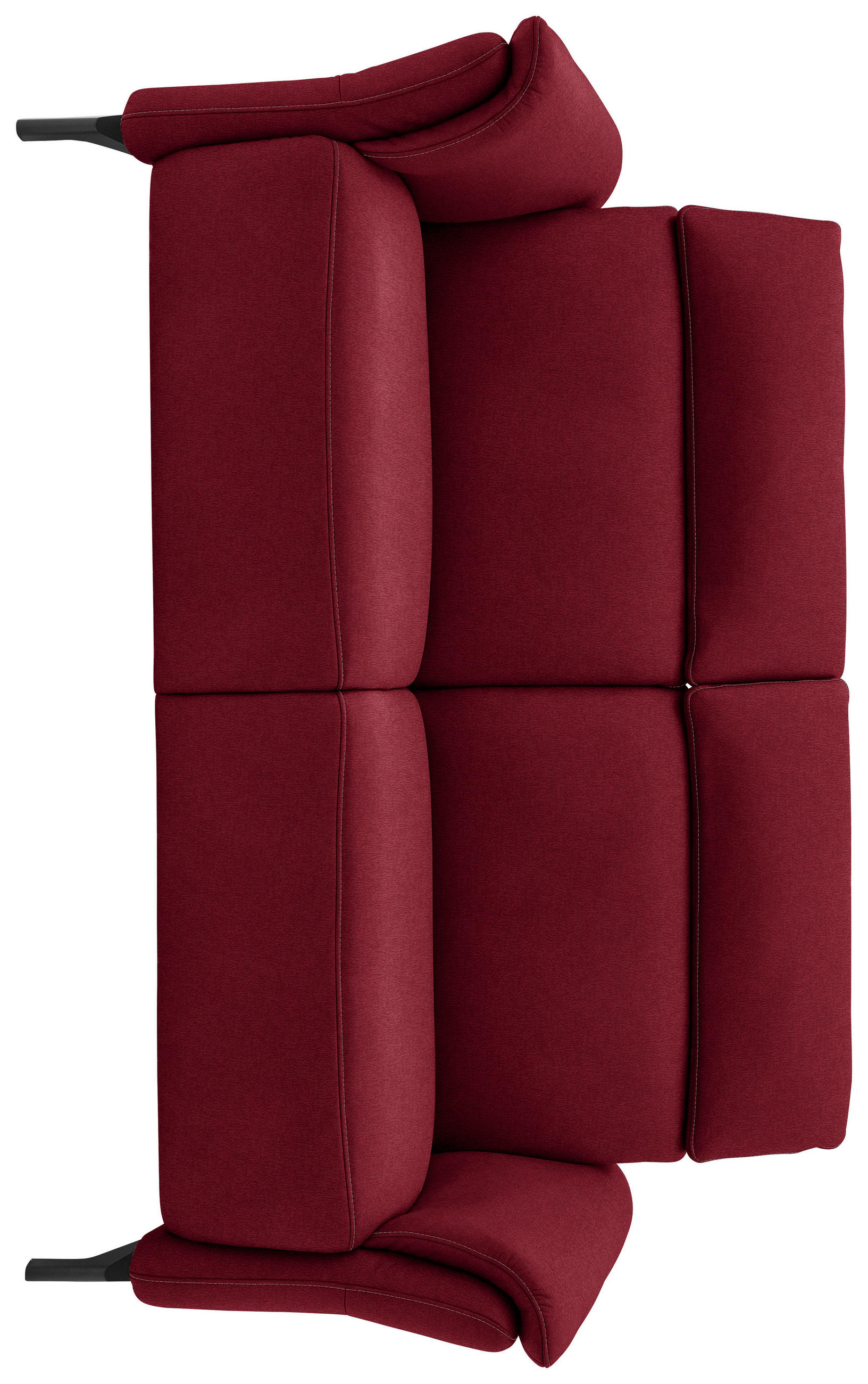 2-SITZER-SOFA in Mikrofaser Rot  - Rot/Schwarz, Konventionell, Textil/Metall (178/103/95cm) - Dieter Knoll