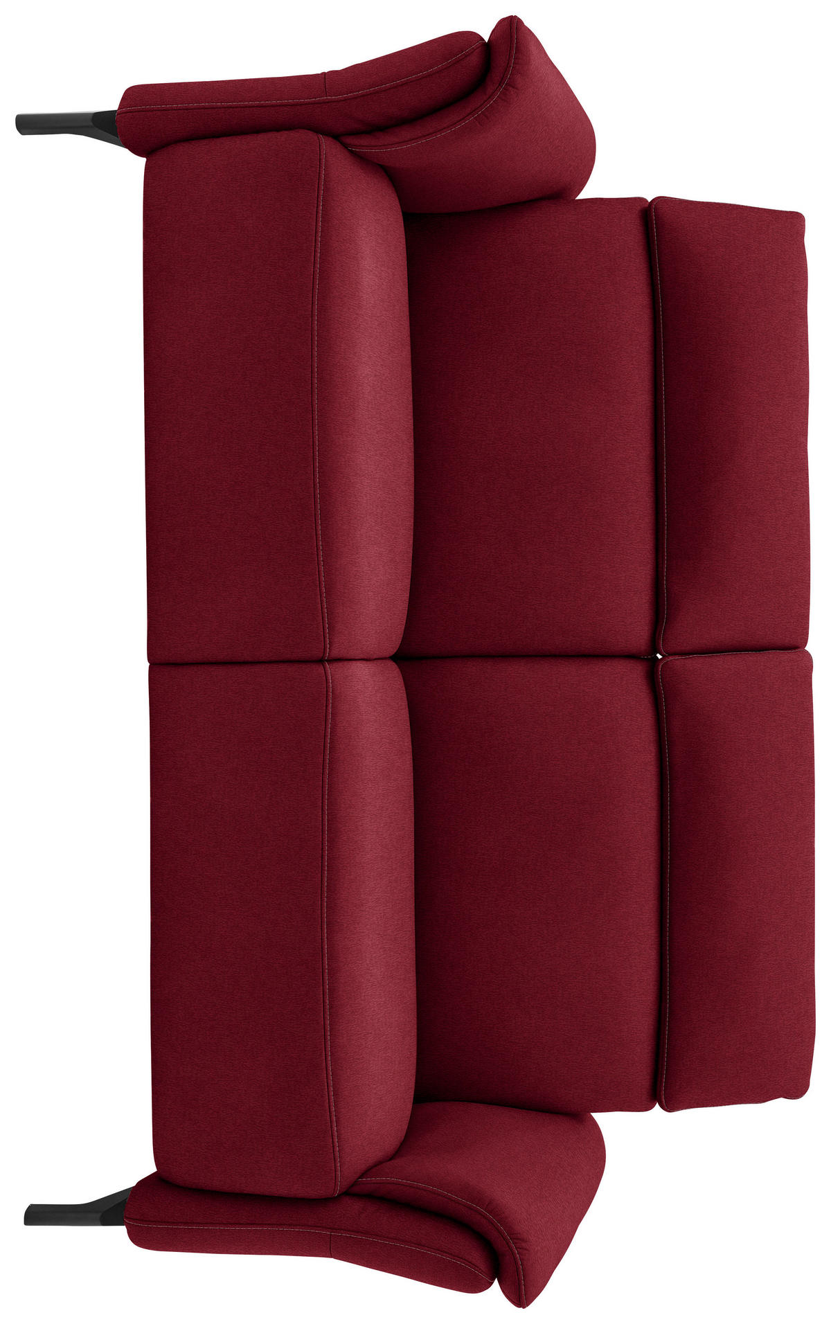 2-SITZER-SOFA in Mikrofaser Rot  - Rot/Schwarz, Konventionell, Textil/Metall (178/103/95cm) - Dieter Knoll