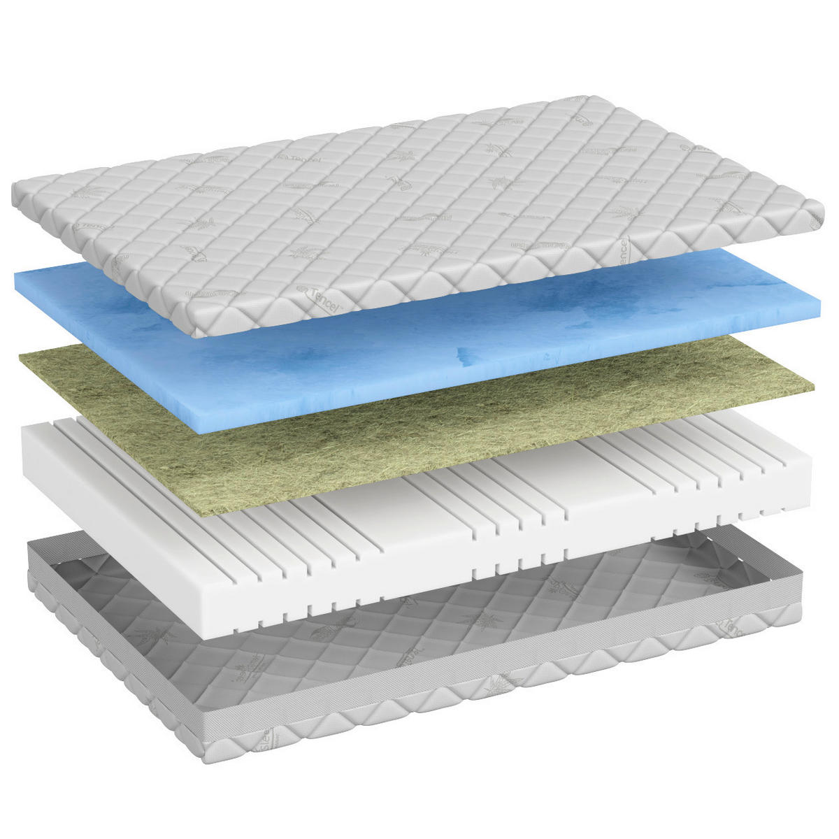 MATRATZE HempySleep® 200/100 cm Höhe ca. 23 cm  - Textil (200/100cm)
