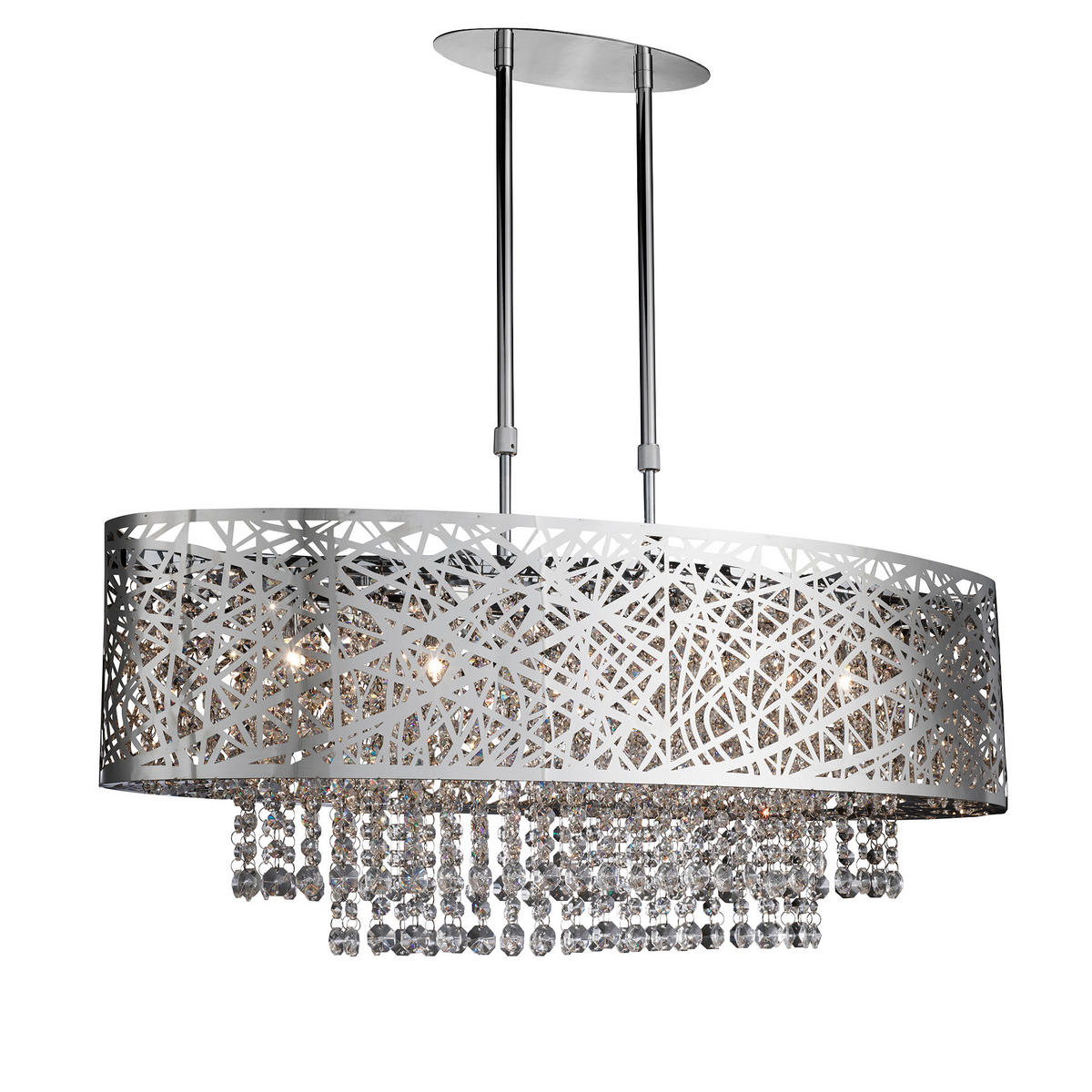 HÄNGELEUCHTE Mica 81/30/55 cm   - Chromfarben, MODERN, Glas/Metall (81/30/55cm) - Searchlight