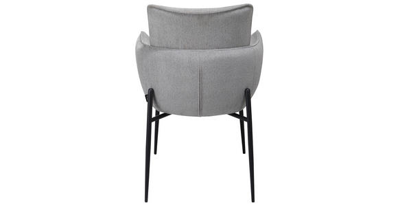 ARMLEHNSTUHL in Eisen Mikrofaser - Hellgrau/Schwarz, Design, Textil/Metall (68/88/64cm) - Novel