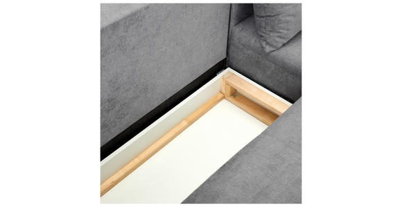 ECKSOFA  in Velours Hellgrau  - Hellgrau/Schwarz, KONVENTIONELL, Textil/Metall (226/155cm) - Carryhome