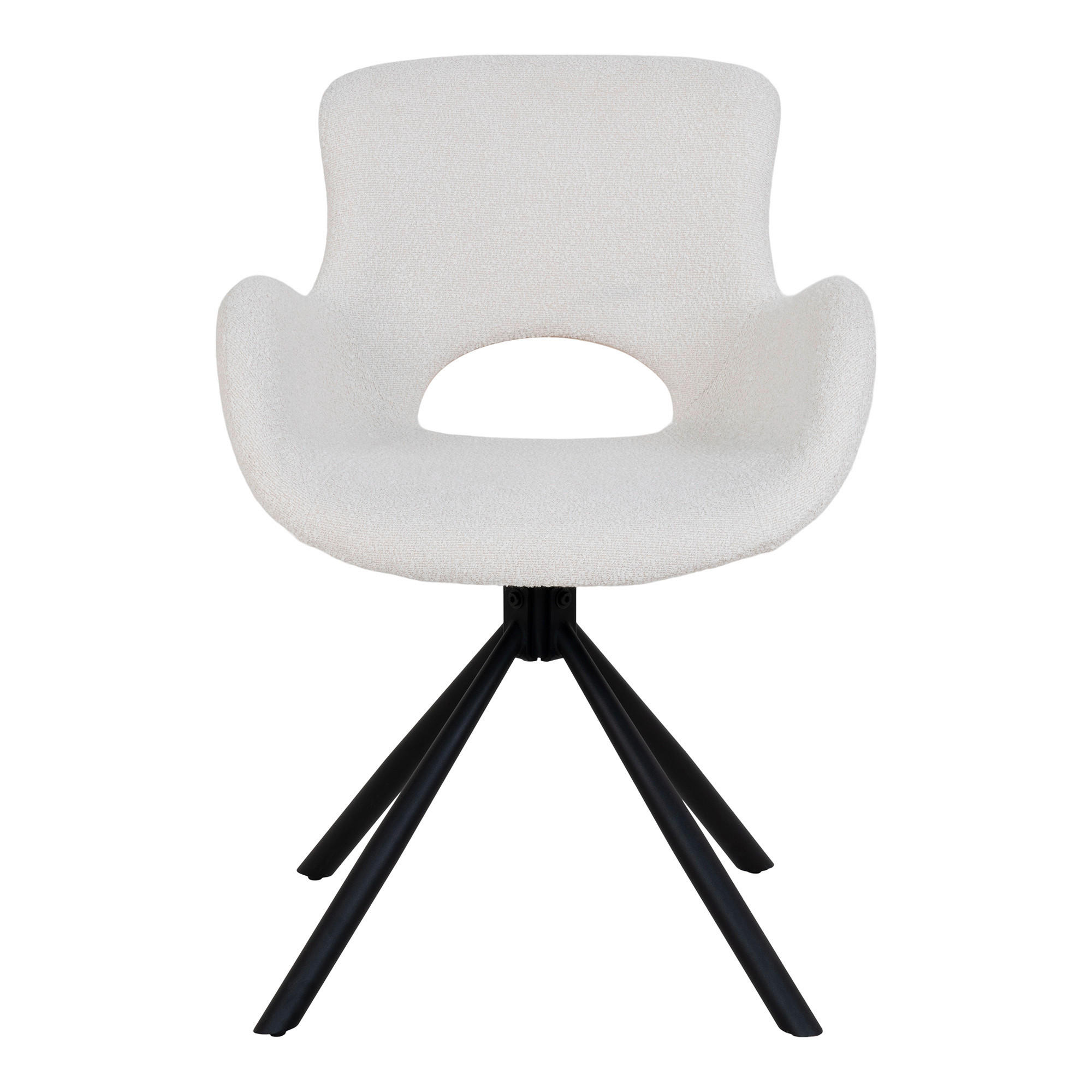 STOL MED ARMSTÖD SET 2 styck bouclé  - vit/svart, Modern, metall/textil (59/82/58cm) - MID.YOU