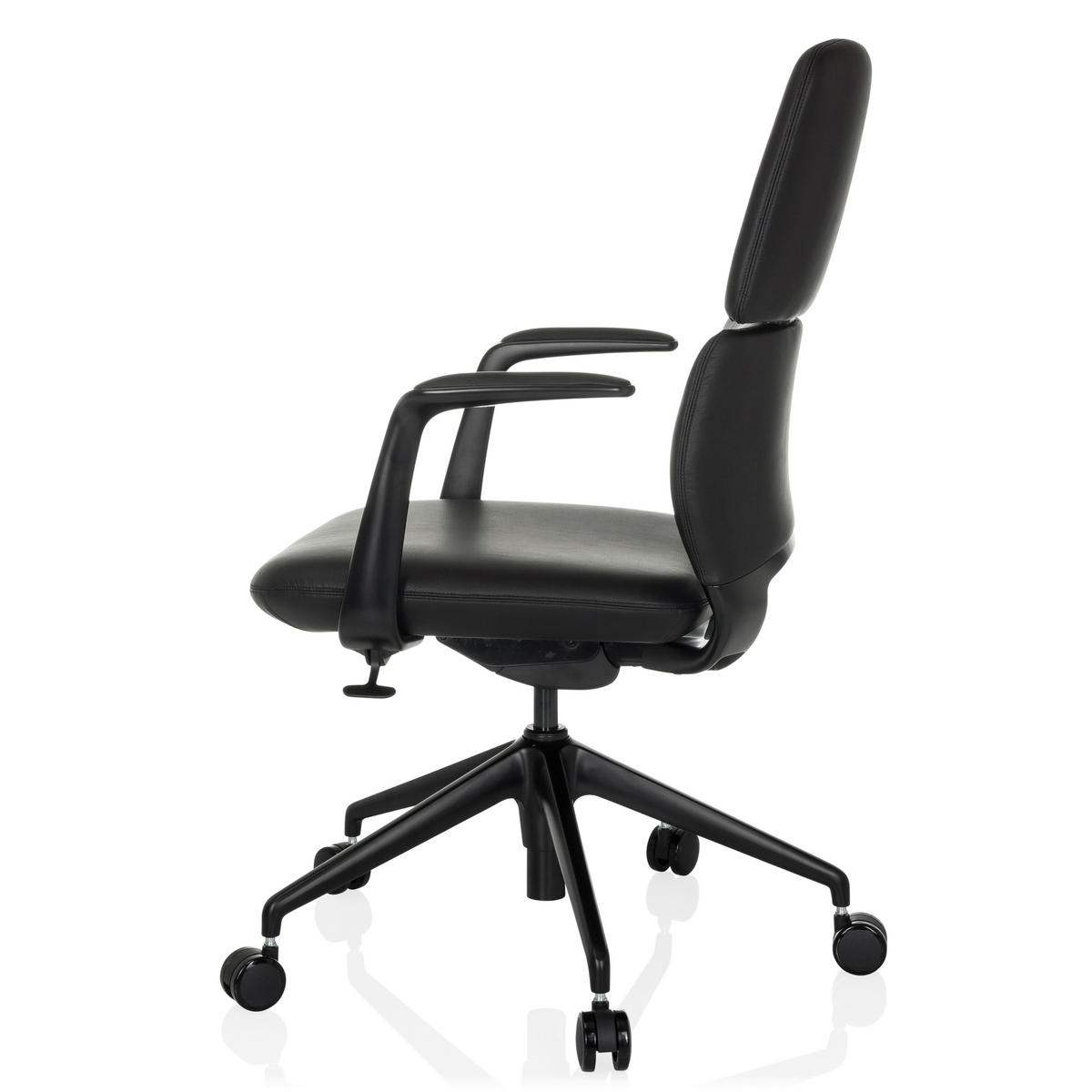 DREHSTUHL  - Schwarz, MODERN, Leder/Kunststoff (62/98-108/60cm) - MID.YOU