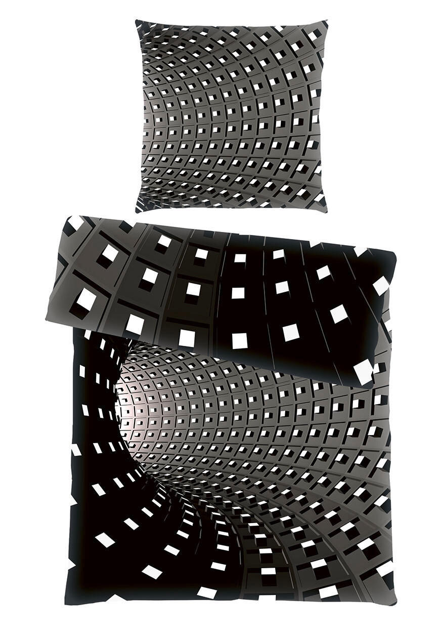 JUGENDBETTWÄSCHE Renforcé 135/200 cm  - Schwarz/Weiß, Trend, Textil (135/200cm) - Herding