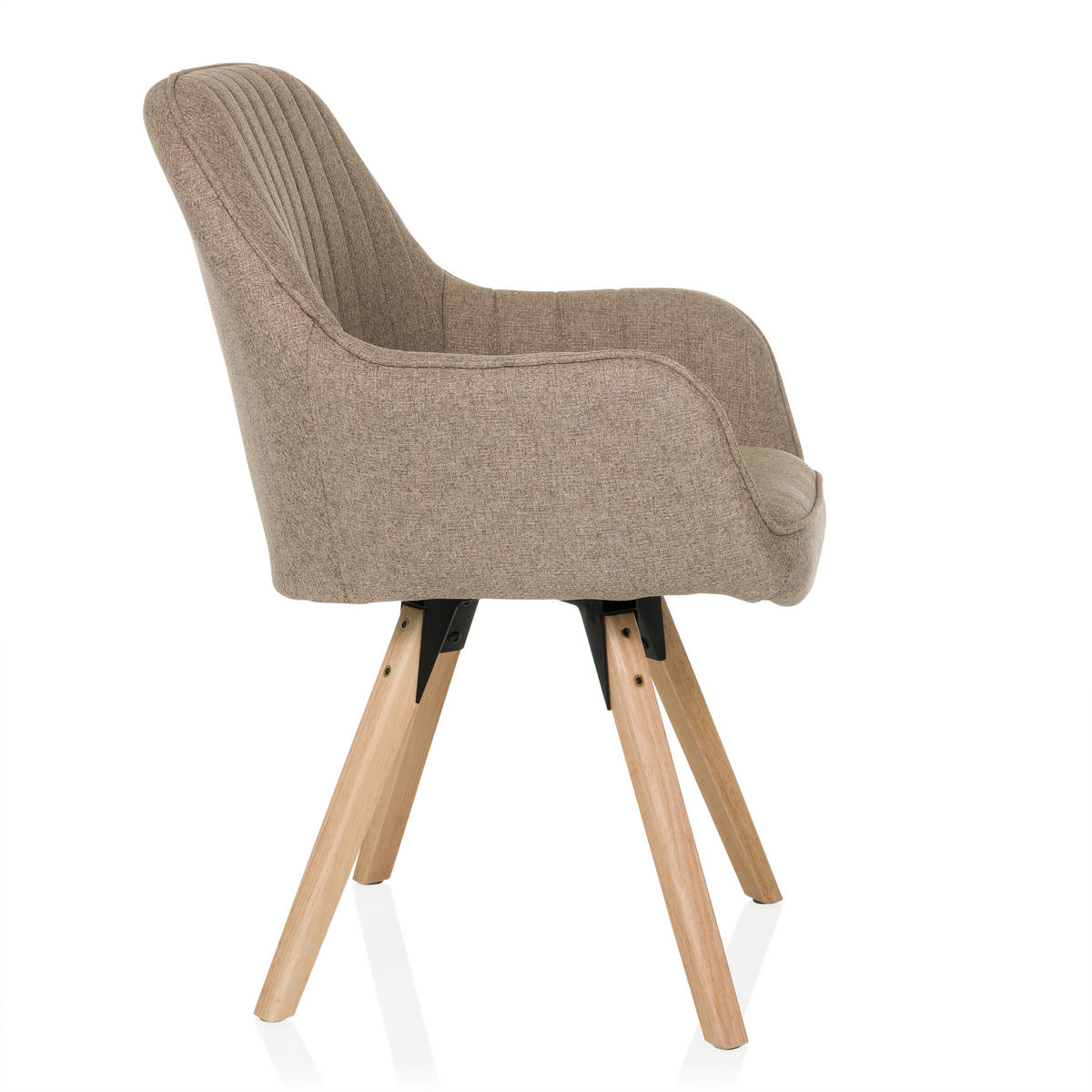 ARMLEHNSTUHL   Flachgewebe  Beige  - Beige/Buchefarben, MODERN, Holz/Textil (56/84/62cm) - MID.YOU