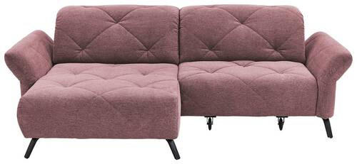 ECKSOFA in Webstoff Flieder  - Flieder/Schwarz, Design, Textil/Metall (173/244cm) - Moderano