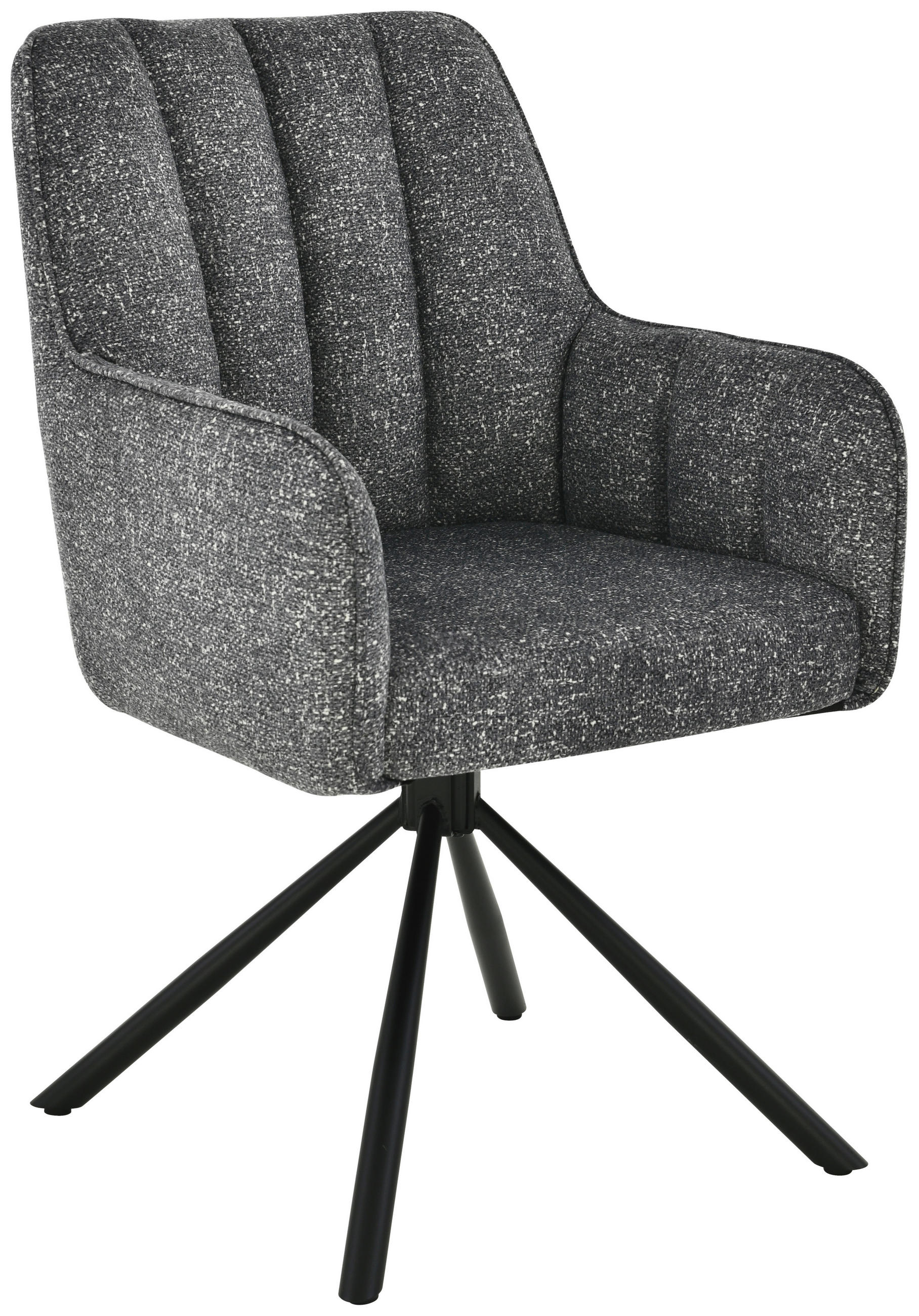 ARMLEHNSTUHL  in Eisen Leinenoptik  - Schwarz/Grau, Design, Textil/Metall (57/91/65cm) - Carryhome
