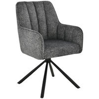 ARMLEHNSTUHL  in Eisen Leinenoptik  - Schwarz/Grau, Design, Textil/Metall (57/91/65cm) - Carryhome