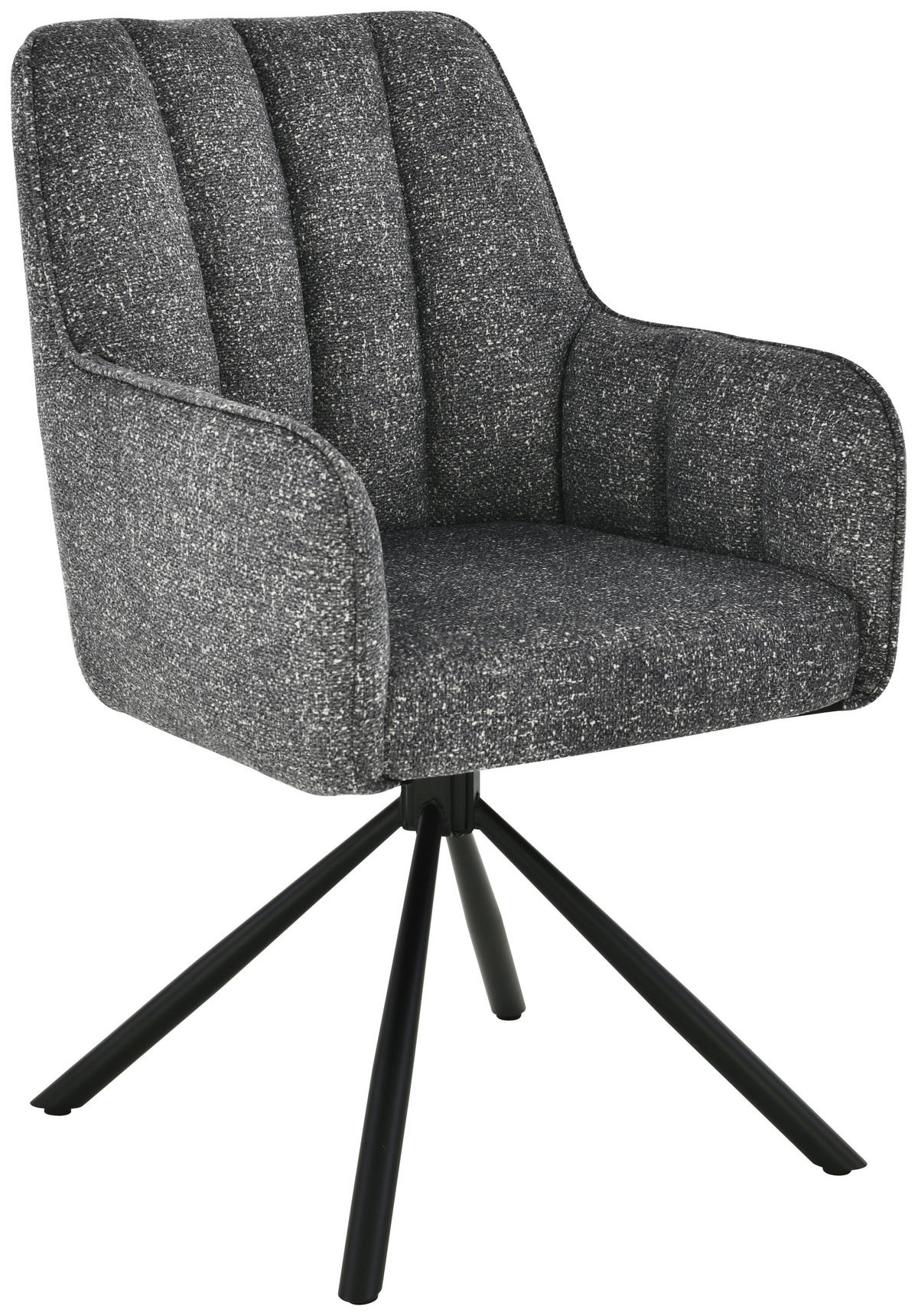 ARMLEHNSTUHL  in Eisen Leinenoptik  - Schwarz/Grau, Design, Textil/Metall (57/91/65cm) - Carryhome