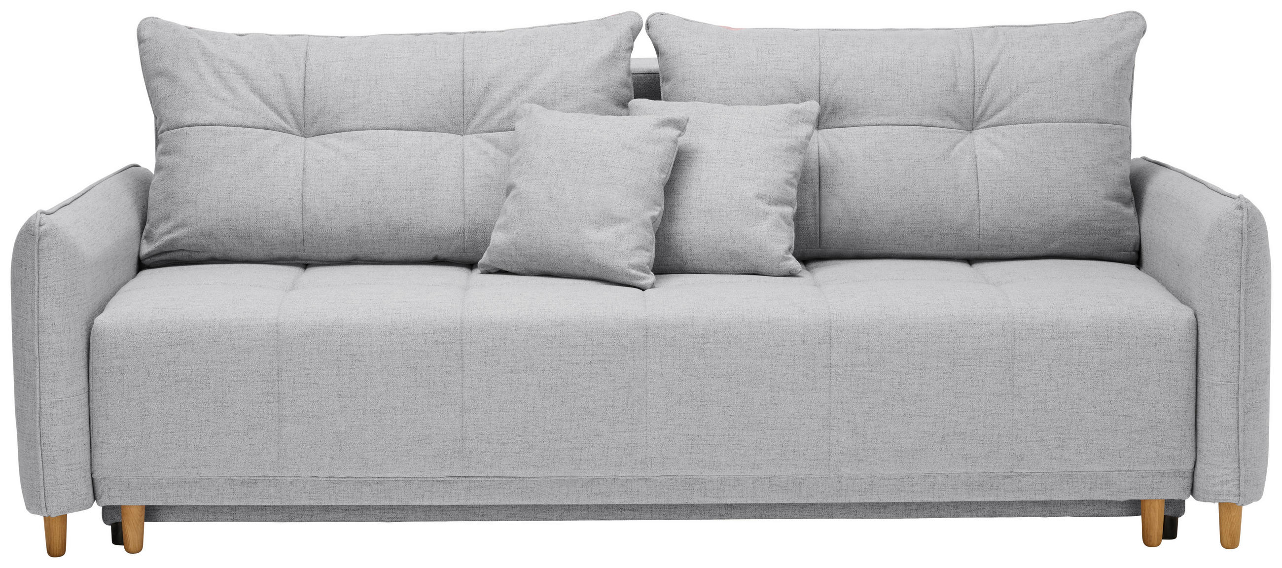 SCHLAFSOFA in Webstoff Grau  - Eichefarben/Grau, Design, Holz/Textil (227/98/113cm) - Carryhome