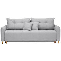 SCHLAFSOFA  mit Rücken echt Webstoff Grau  - Eichefarben/Grau, Design, Holz/Textil (227/98/113cm) - Carryhome