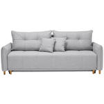 SCHLAFSOFA in Webstoff Grau  - Eichefarben/Grau, Design, Holz/Textil (227/98/113cm) - Carryhome