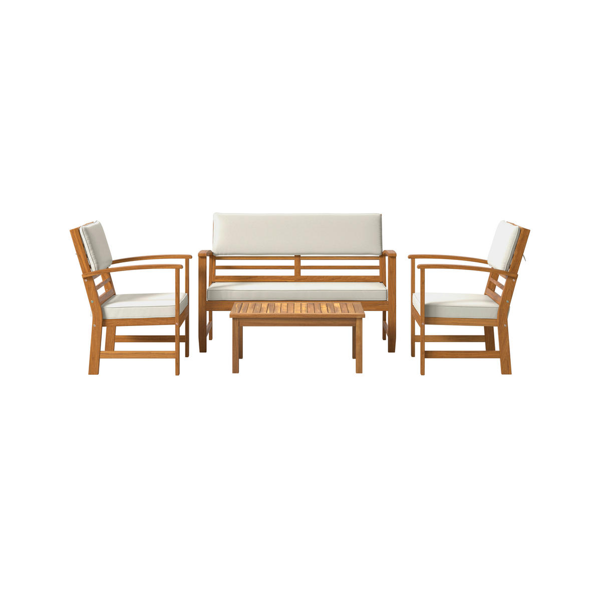 LOUNGEGARNITUR   80/50/33 cm Akazie vollmassiv  - Beige/Akaziefarben, MODERN, Holz/Wellpappe (80/50/33cm) - Ambia Garden