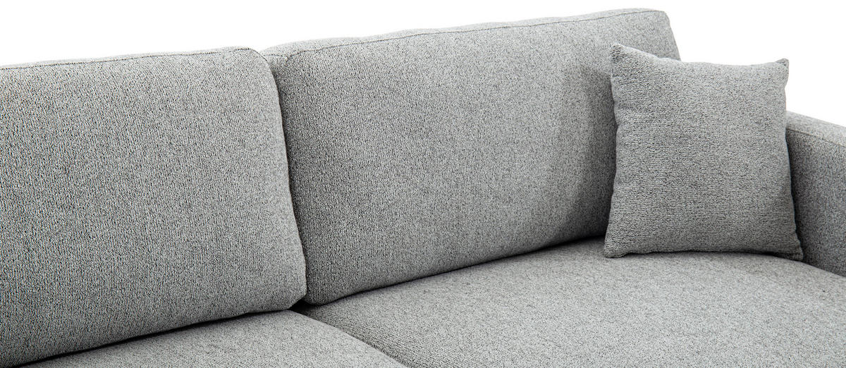 SCHLAFSOFA Leinenoptik Hellgrau  - Hellgrau/Schwarz, Design, Holz/Textil (220,5/86/96cm) - Livetastic