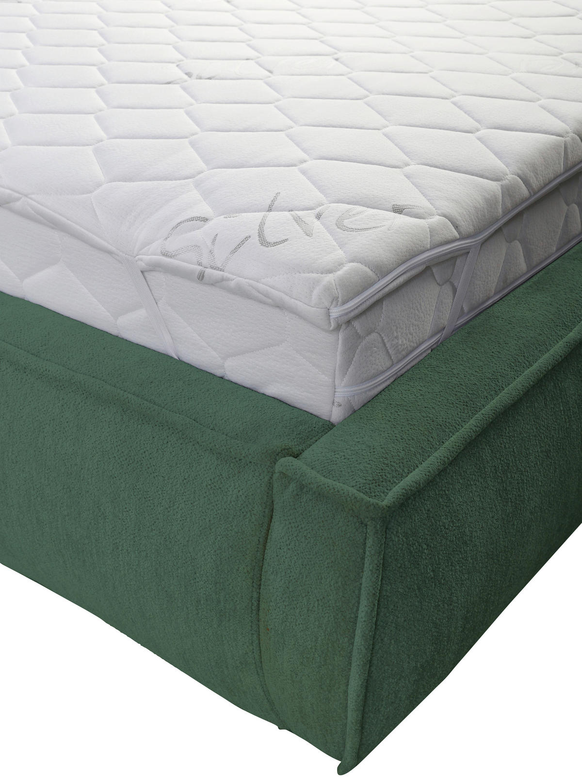 POLSTERBETT Lattenrost 180/200 cm  in Grün  - Beige/Schwarz, LIFESTYLE, Holz/Textil (180/200cm) - Livetastic