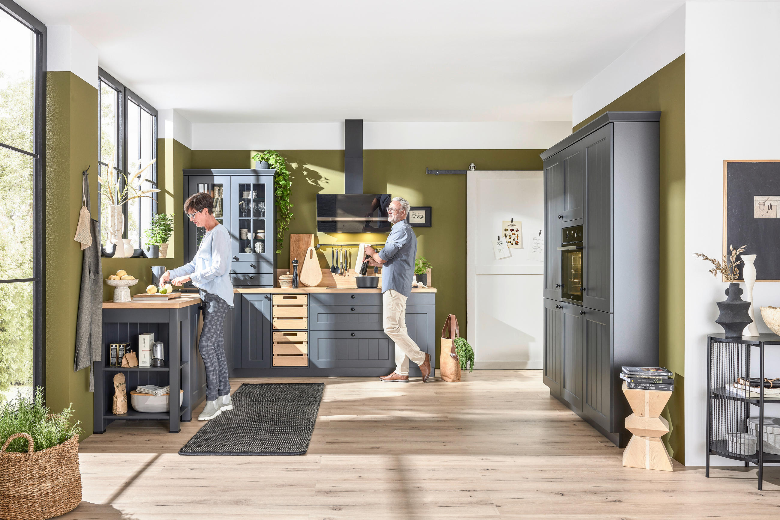 EINBAUKÜCHE - Schwarz, Design, Holzwerkstoff - Novel