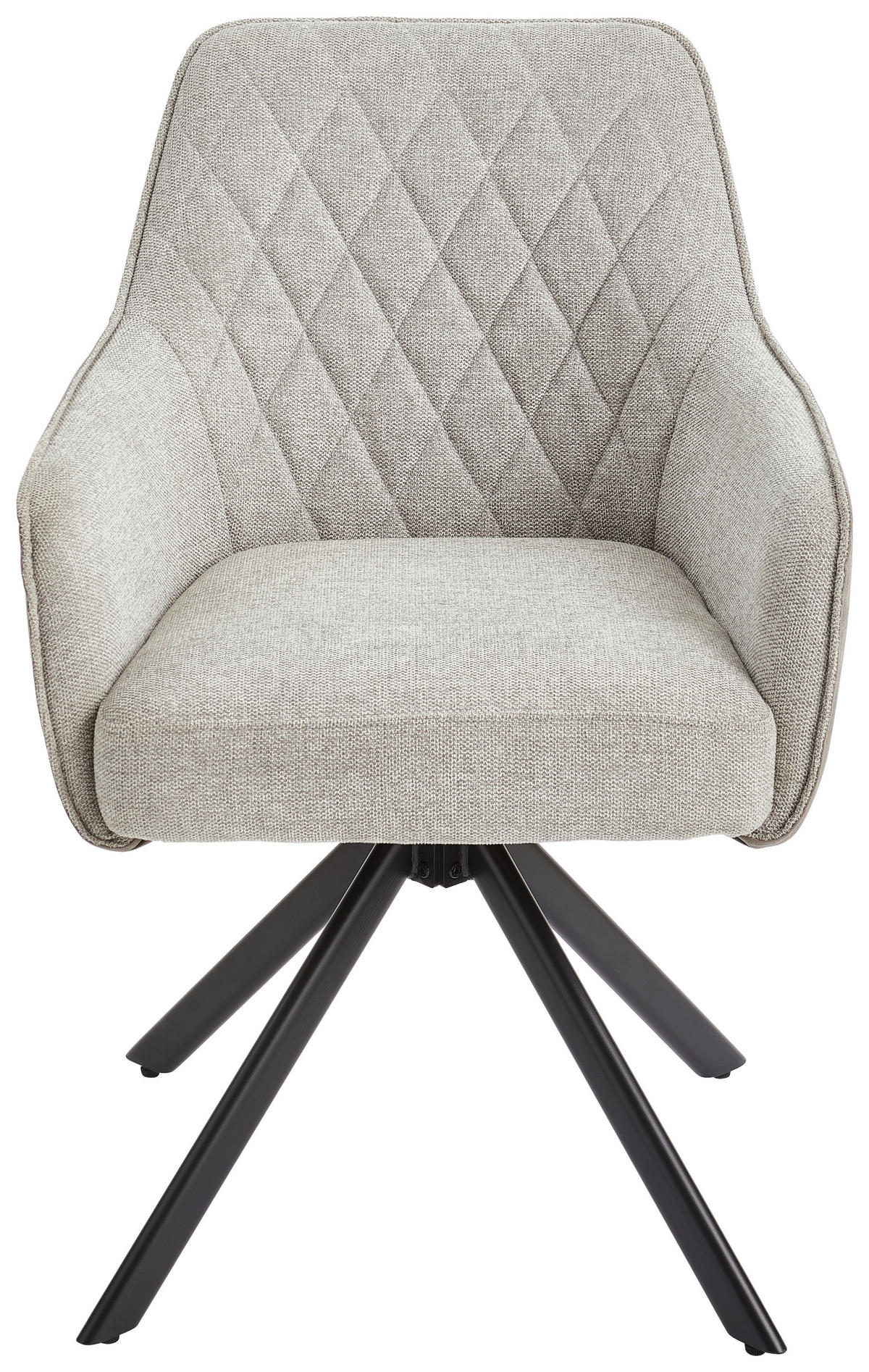 ARMLEHNSTUHL  in Eisen Webstoff, Leinenoptik  - Beige/Schwarz, MODERN, Holz/Textil (60/87/65cm) - Livetastic