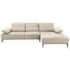 ECKSOFA in Mikrofaser Beige  298/176 cm  - Beige/Bronzefarben, Natur, Textil/Metall (298/176cm) - Valnatura