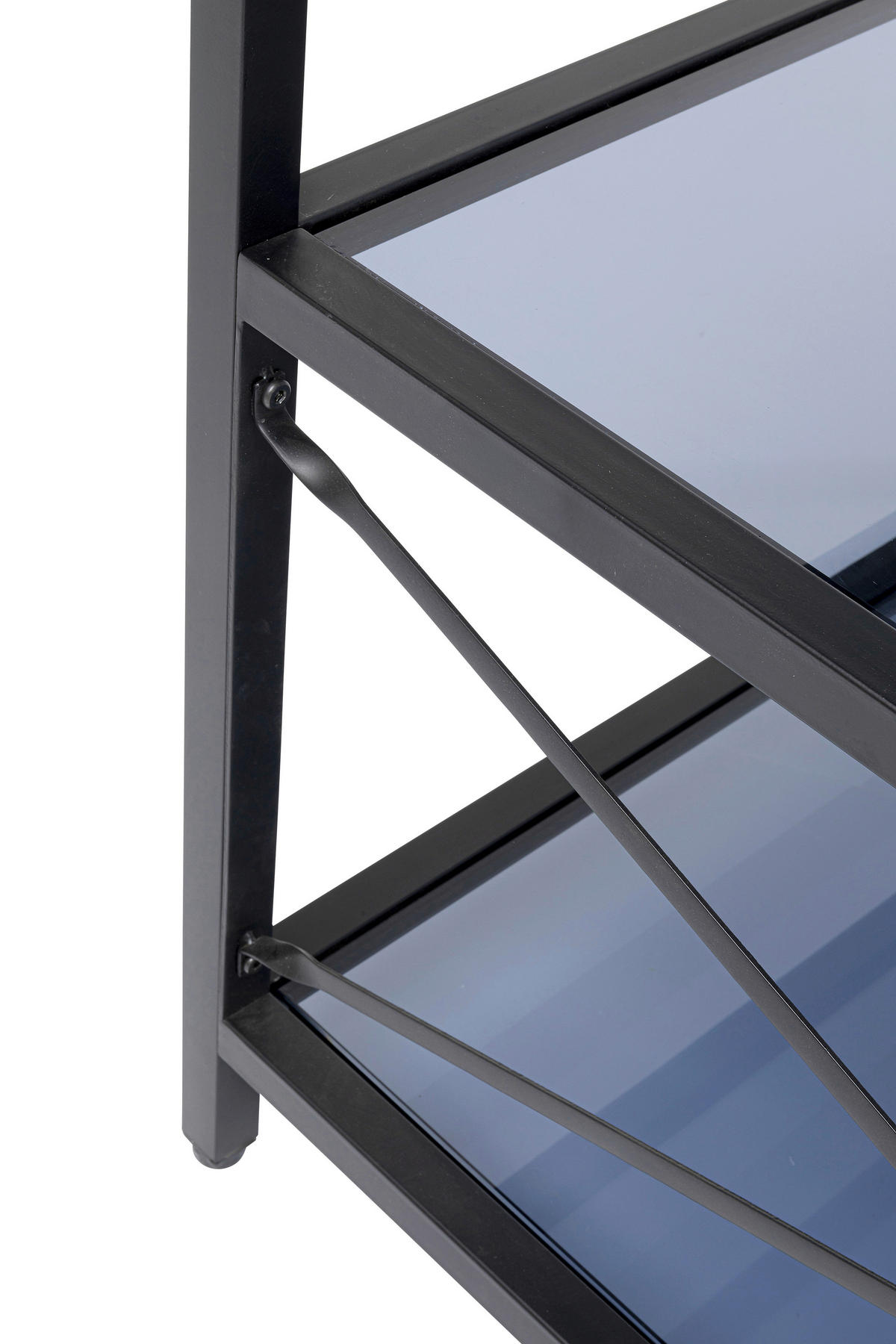 TISCHREGAL  - Schwarz/Grau, Basics, Glas/Metall (100/100/100cm) - Kare-Design