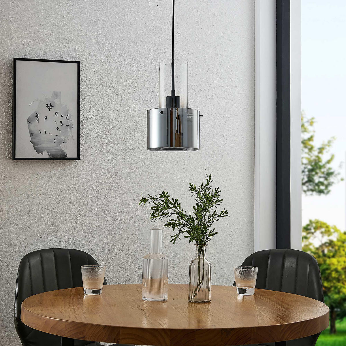 HÄNGELEUCHTE 18/150 cm  - Dunkelgrau, Design, Glas/Metall (18/150cm) - Dieter Knoll